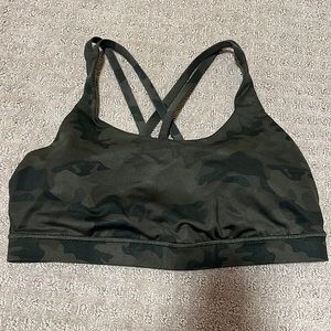 Lululemon energy bra green camo size 12